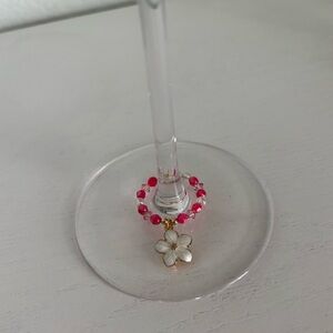 Set of 4 Handmade Custom Beaded Wine Charms - 14k Gold Filled Accents